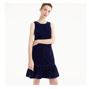 J.Crew velvet ruffle-hem dress